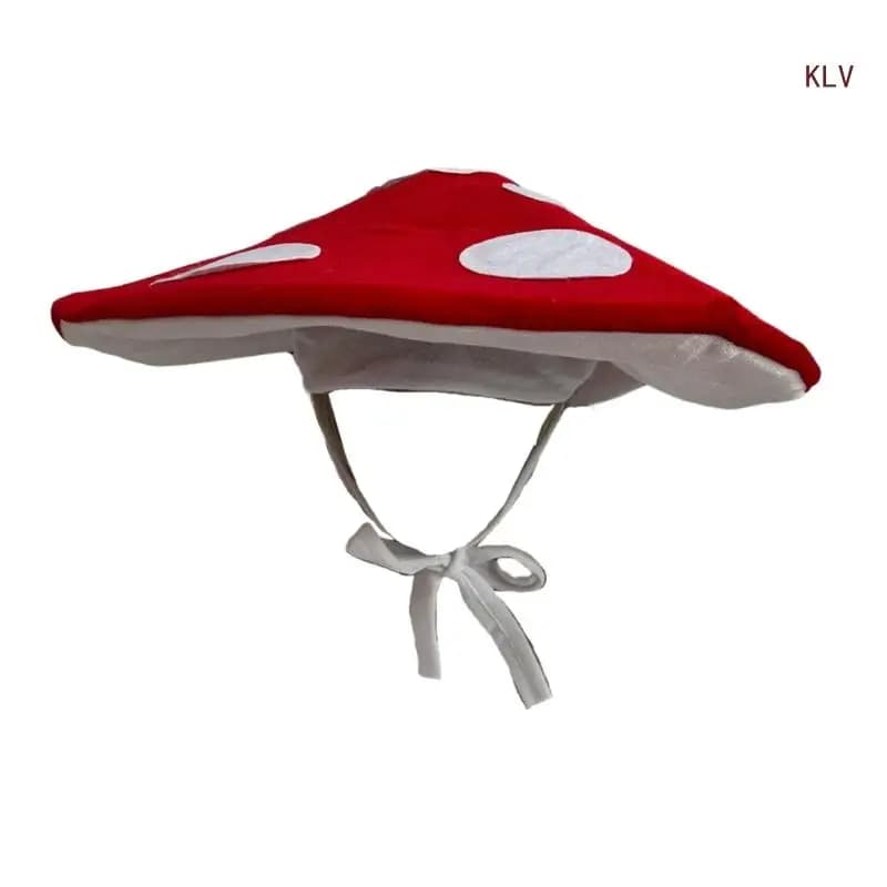 Creative Mushroom Plush Hat Comfortable Heagear hAT Adjustable Headwear for Halloween Costume Dress Up Accessory