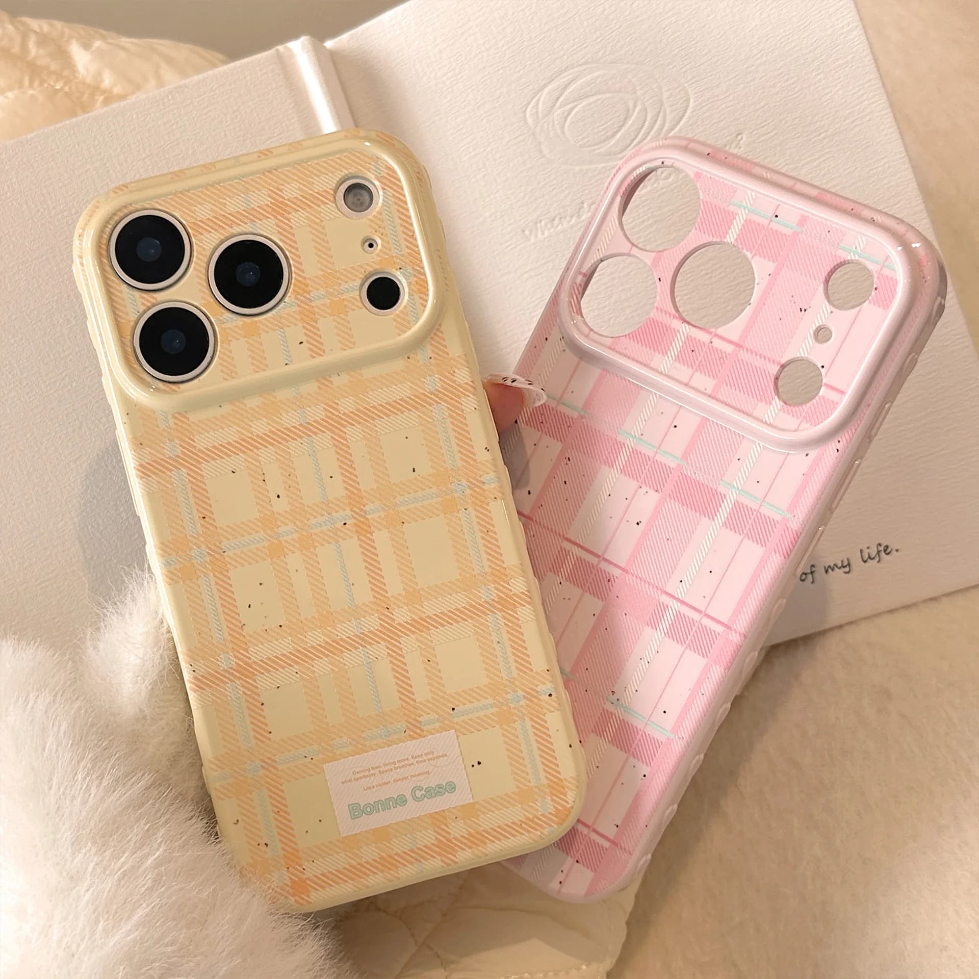 Custodia morbida per telefono con motivo a griglia di inchiostro spruzzato coreano per iPhone 17 16 15 14 13 12 Pro Max Custodia protettiva antiurto per obiettivo fotocamera