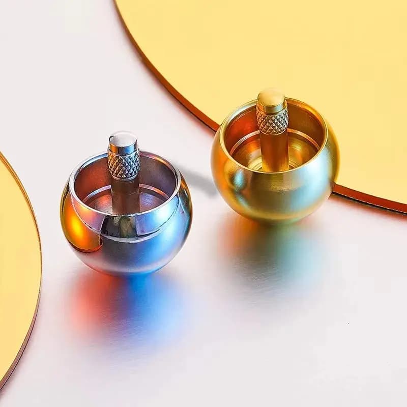 Testa a fungo Giroscopio in metallo Anello antistress per bambini Semplice fossetta Fidgets Spinner a mano Antistress Popite Anti-stress
