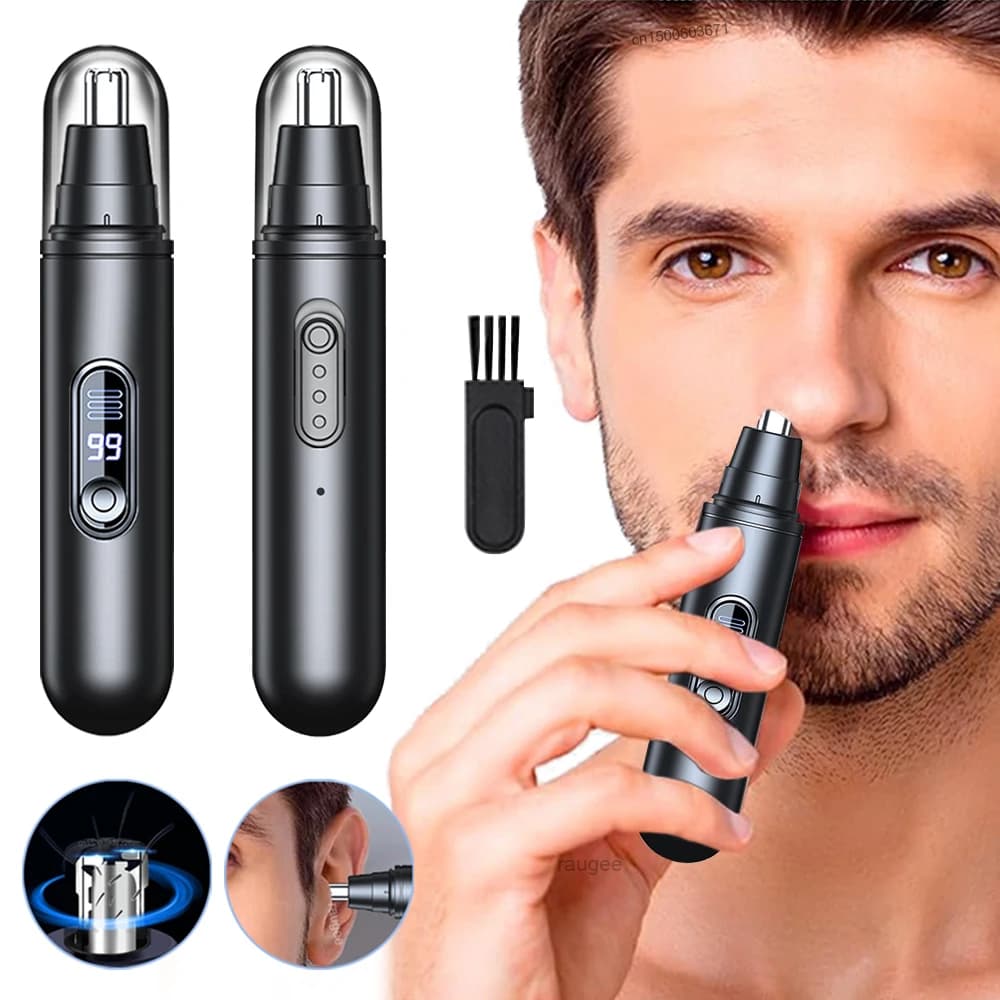 Mini Trimmer Elettrico per Peli del Naso da Uomo, Rasoio Automatico Ricaricabile Portatile per Naso, Sopracciglia e Orecchie
