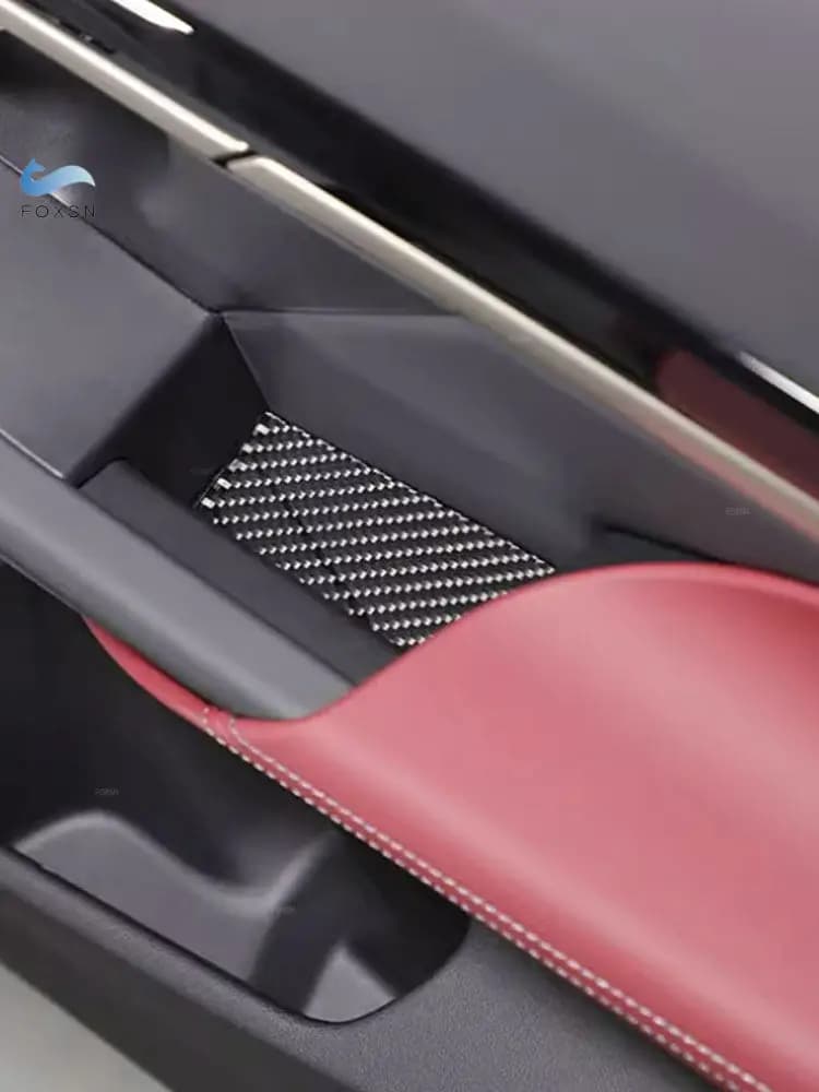 Per BMW Serie 5 i5 G60 2024 2025 Morbida Fibra di Carbonio Accessori Interni Auto Porta Bracciolo Pannello Slot di Stoccaggio Tappetini Copertura Trim