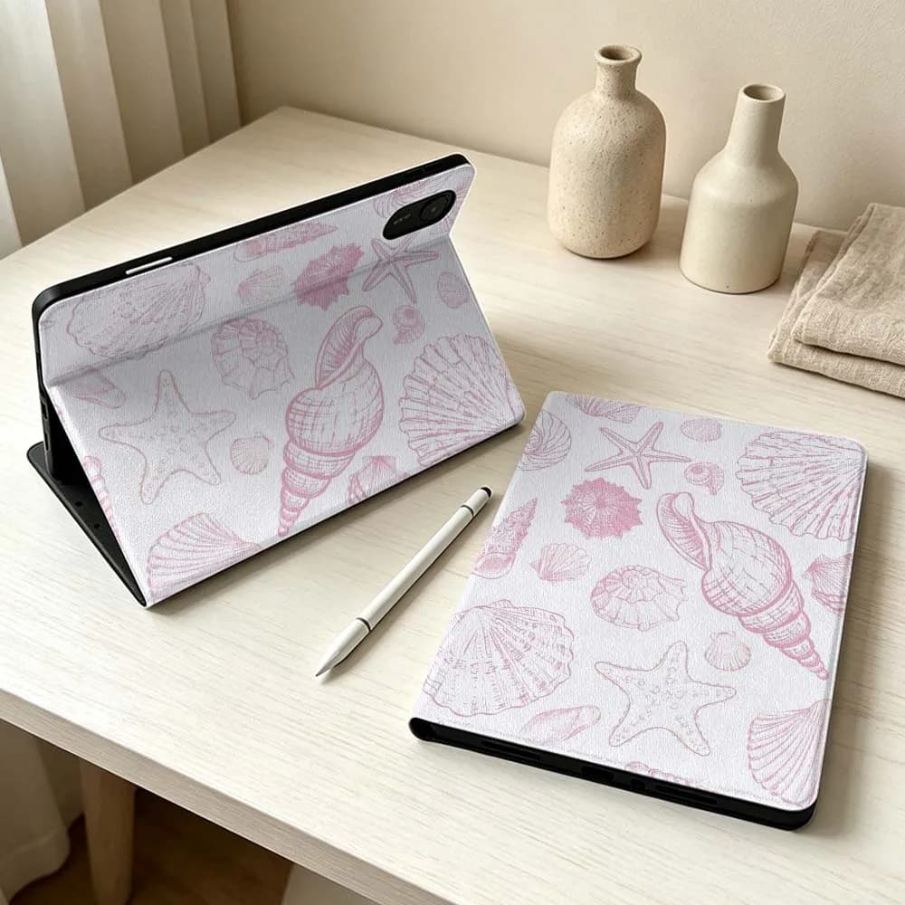 Pink Shell Pattern For Xiaomi Mi 8 7 6 5 Mini Ultra Pro Redmi Pad Pro SE 2 Poco Pad Soft Pen Tray Tablet Case