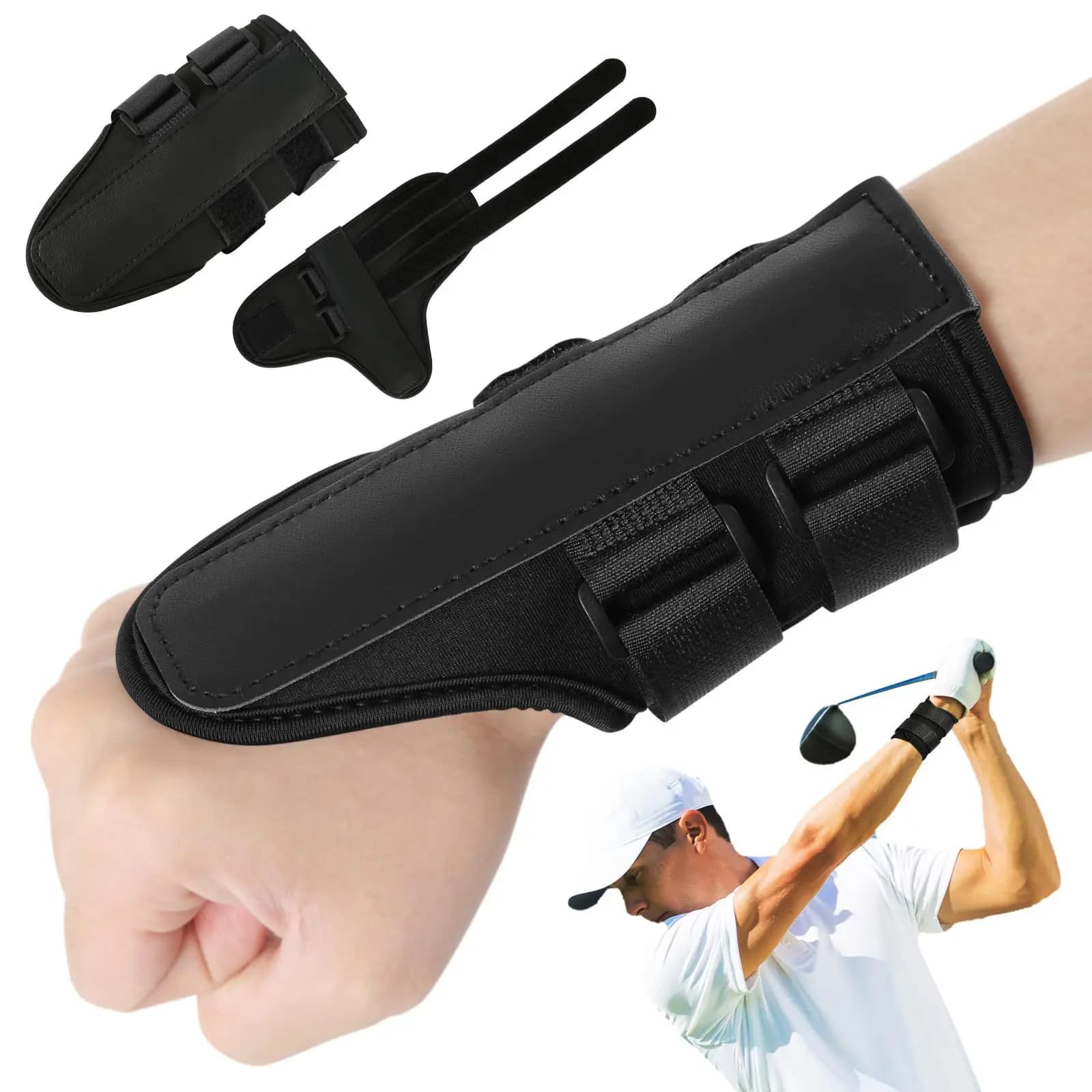 Tutore per il polso per aiuti per l'oscillazione del golf, liscio e facile da collegare, strumento per la pratica dell'allineamento dei gesti dell'oscillazione dell'allenamento corretto, tutore per il polso da golf