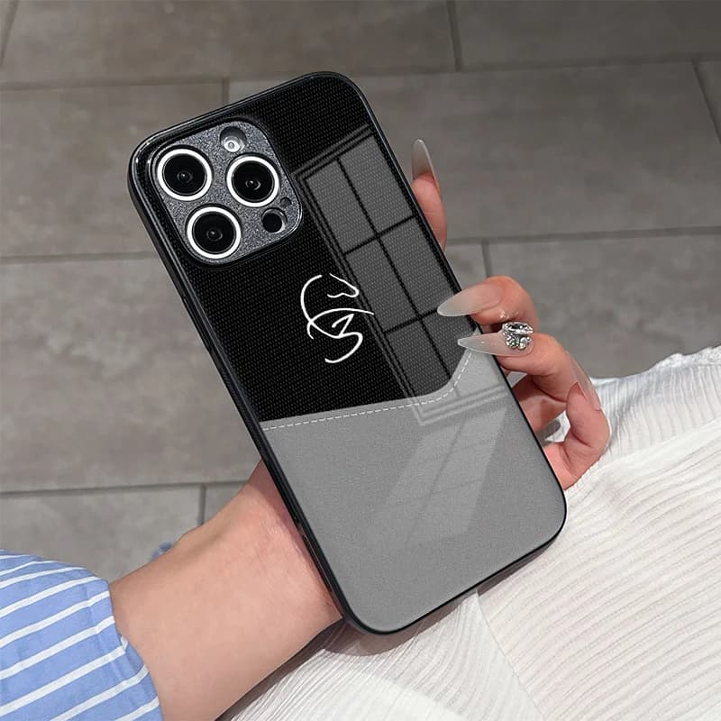 Custodia per iPhone in vetro dal design elegante e avanzato, anti-caduta, per modelli 11/12/13/14/15/16/17 Pro MAX