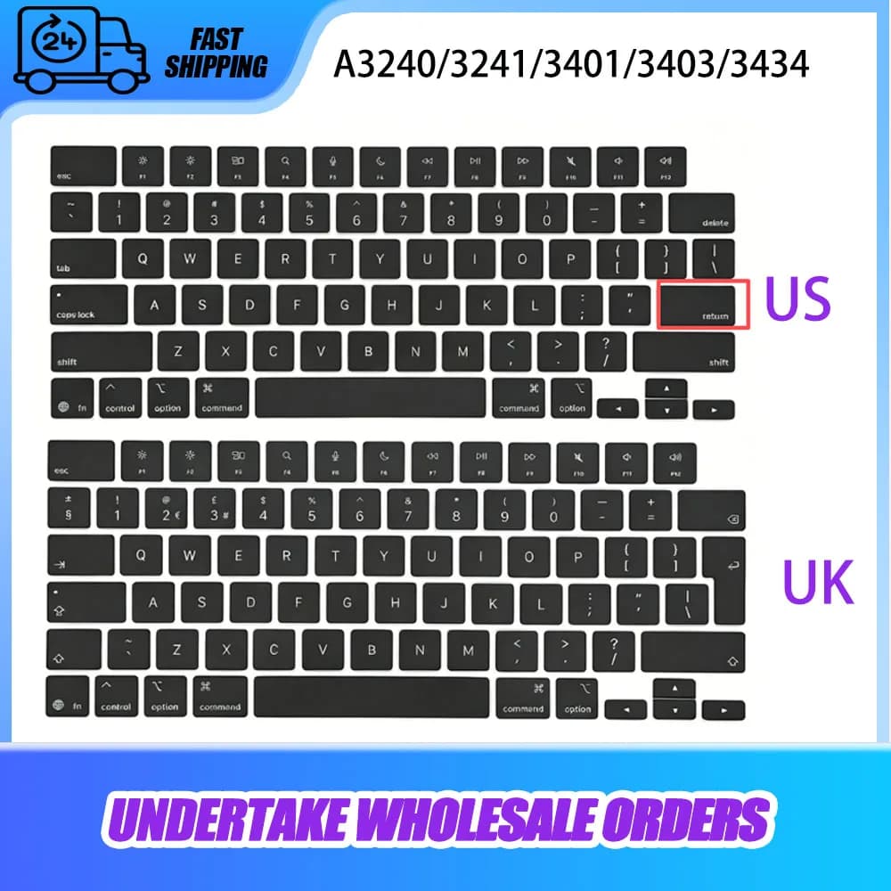 Set di Tasti A3240 A3241 A3401 A3403 A3434 Compatibili con MacBook Pro Retina M4 M5 13.6" 15.3"