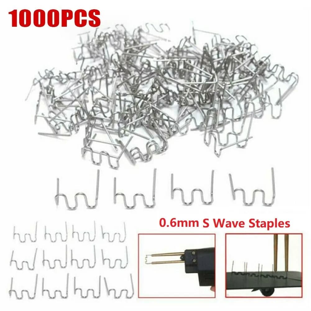 1000 pz 0.6mm Chiodi di Saldatura S Onda Graffette Per Paraurti Auto Carrozzeria Cucitrice In Plastica Riparazione Strumenti di Saldatura