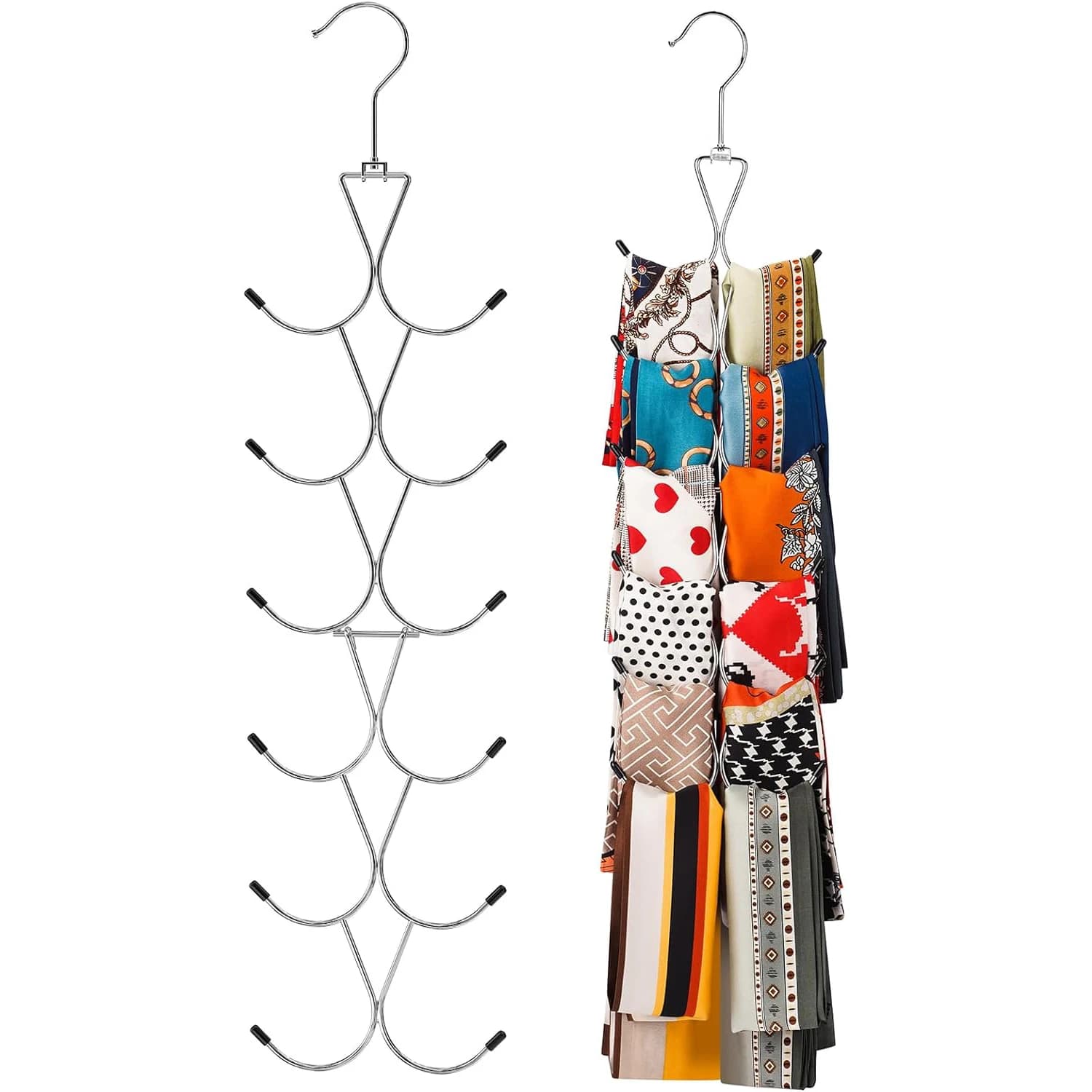 1Pc Scarf Hanger Organizer with 360 Swivel Hook,Legging Organizer for Closet,Storage Shawl,Belt,Purse BHL1644-FRO