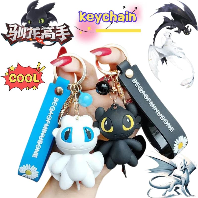 Keyring How to Train Your Dragon Toothless Light Fury, Creative, from Captivating Design, Nice Character of Cartons, Pendant for Car, School Backpack, for Couples