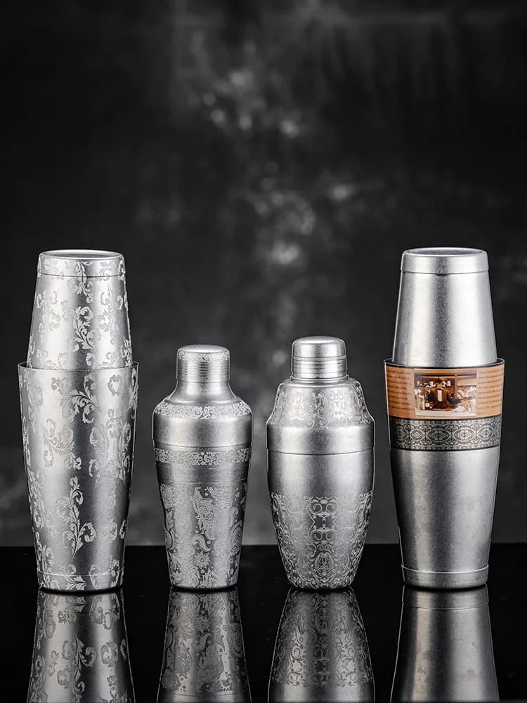 Set Boston Shaker in Acciaio Inox, Strumenti Essenziali per Miscelare Cocktail, Kit Professionale per Preparare Cocktail