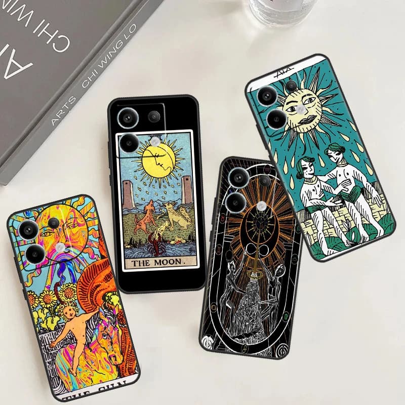 La custodia per carte dei tarocchi SUN per Redmi Note 12 13 Pro Plus 9 10 11 9S 10S 11S 12S Cover per Redmi 12 9C 10C 12C 13C