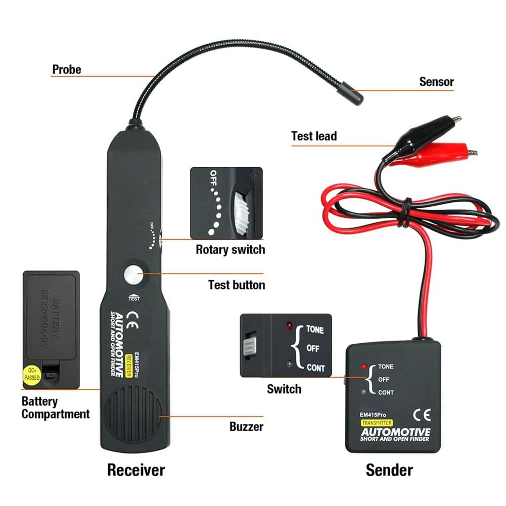 ABGE-1 Set rilevatore di circuito scanner per circuito auto Tracer EM415PRO strumento diagnostico scanner per barca