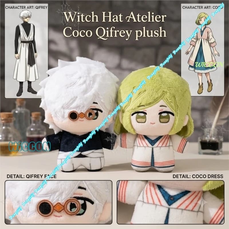 Witch Hat Atelier Coco Qifrey Plush Doll Anime Character Pendant Stuffed Anime Merch For Comic Con Halloween Decor Cosplay Party