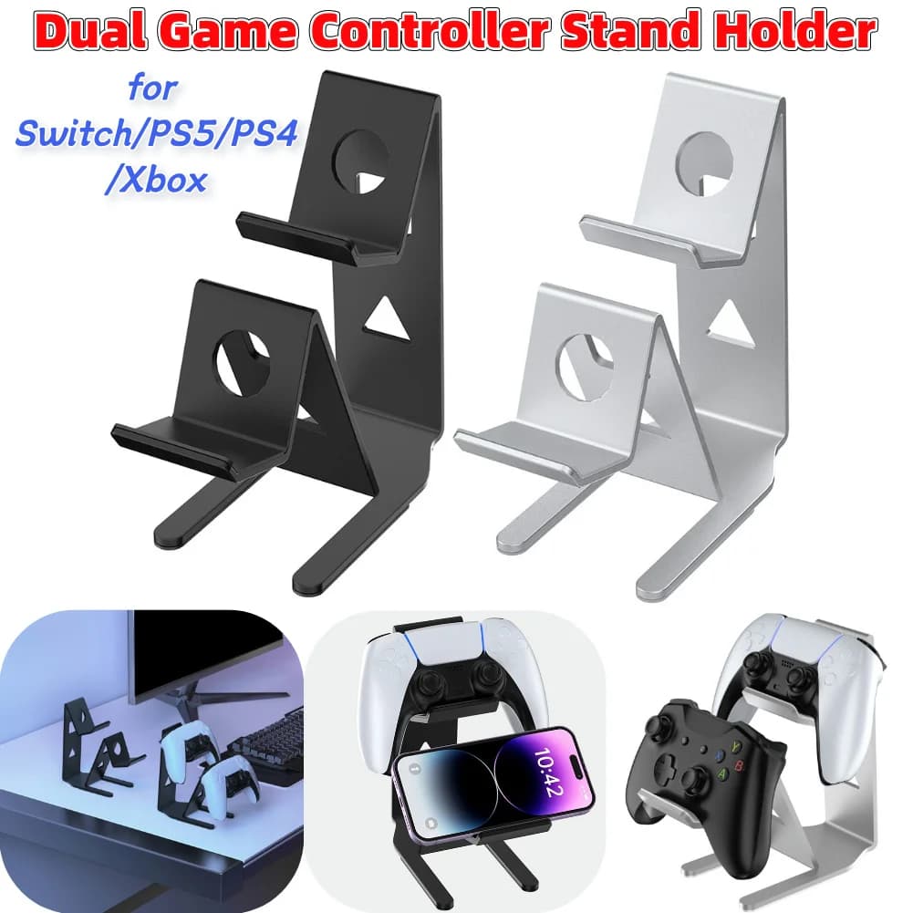 Supporto per Gamepad, Espositore per Controller, Supporto Doppio per Controller di Gioco per Switch/PS5/PS4/Xbox, Accessori per Videogiochi