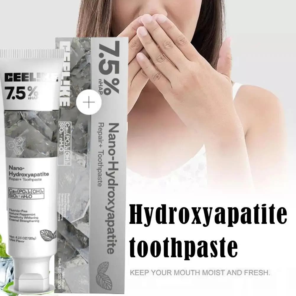 Hydroxyapatite nano fluoride toothpaste provides advanced enamel care for teeth, whitening and clearing teeth