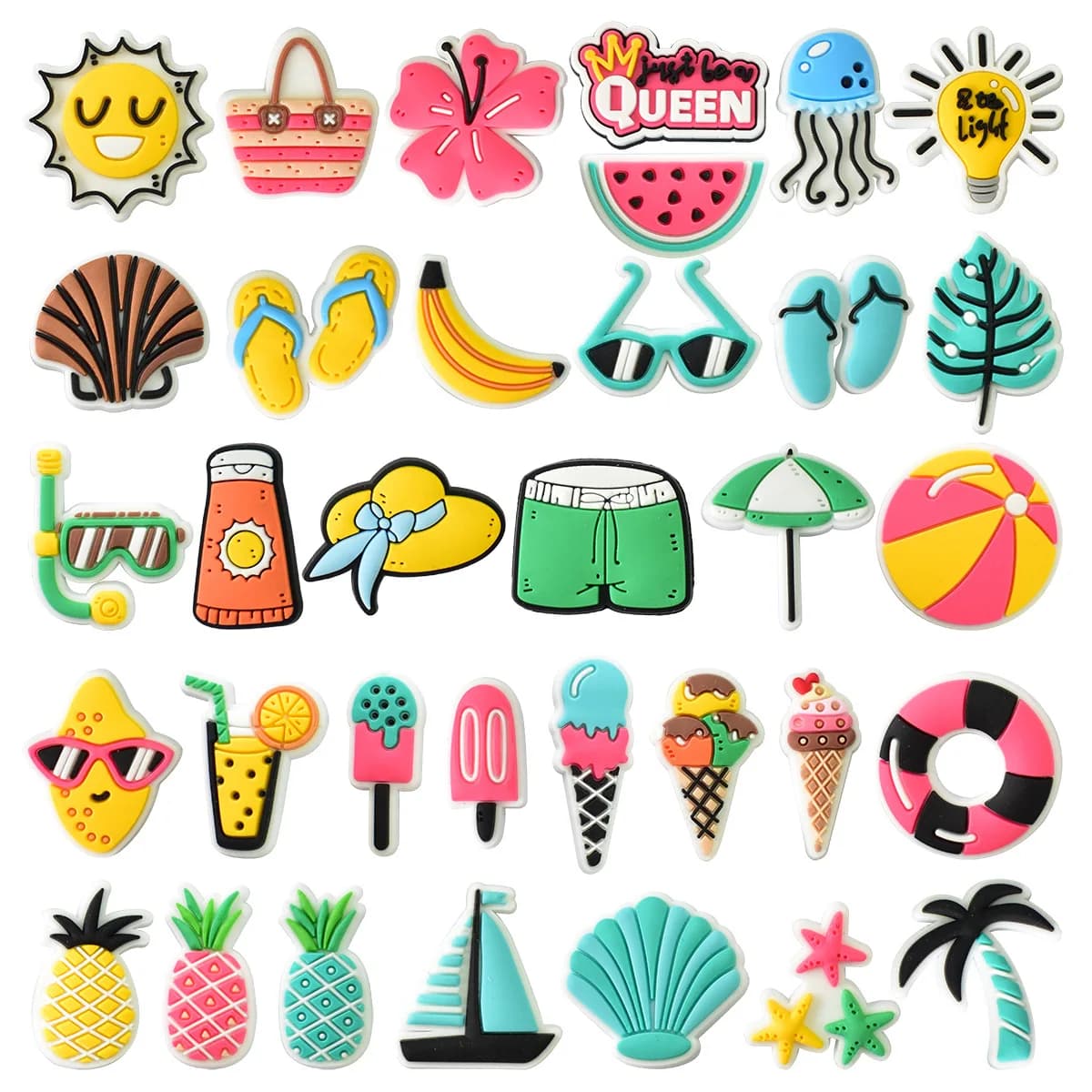 Summer Drink Ice Cream Shoe Charms per Crocs accessori zoccoli Bubble Slides scarpa decorazione per scarpe fai da te fibbia Charms regalo per feste