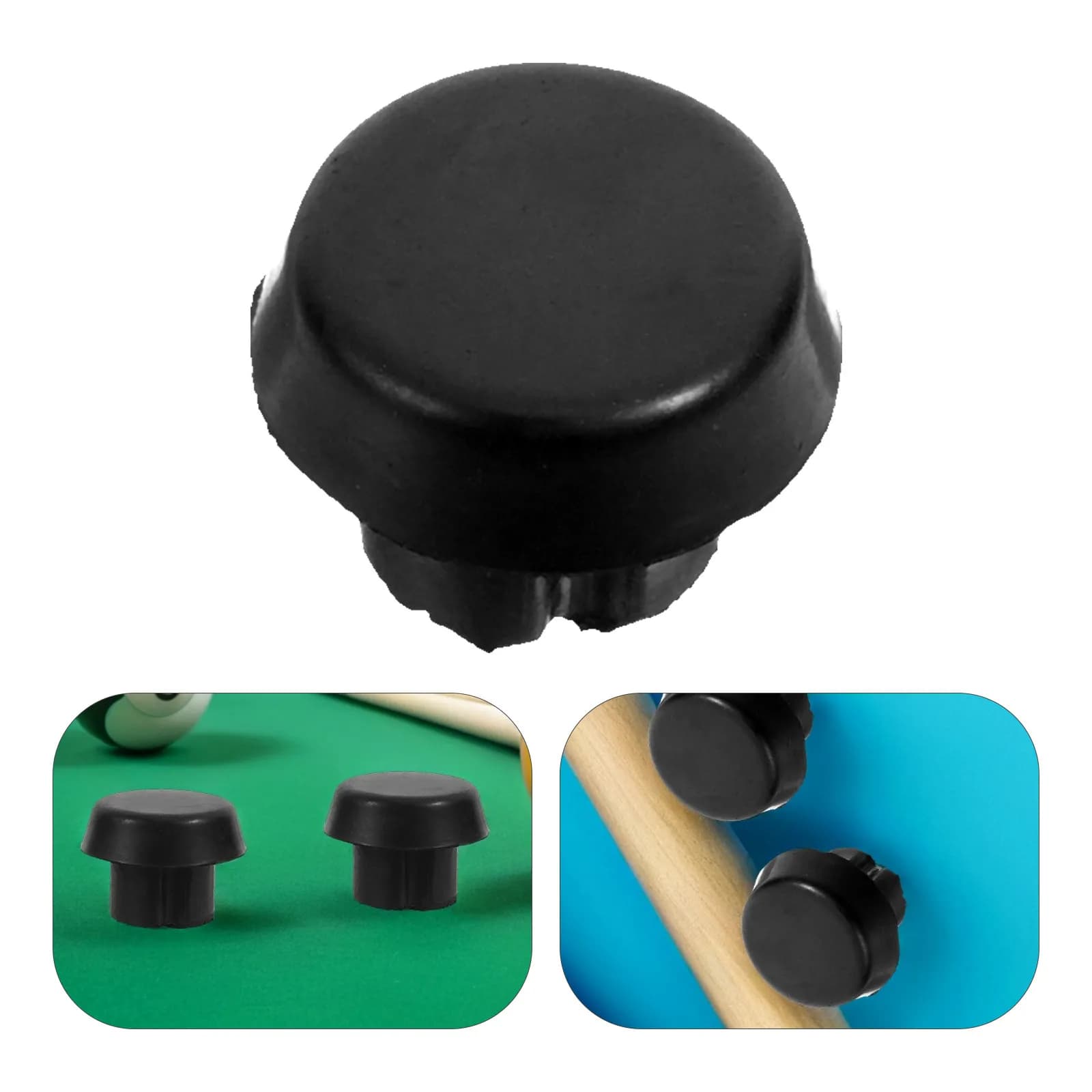 8Pcs Pool Cue Rubber Bumper End Cover Wear Resistant Quiet Play Bumper Pool Stick Bottom Protector Cap for Stable Cue Placement
