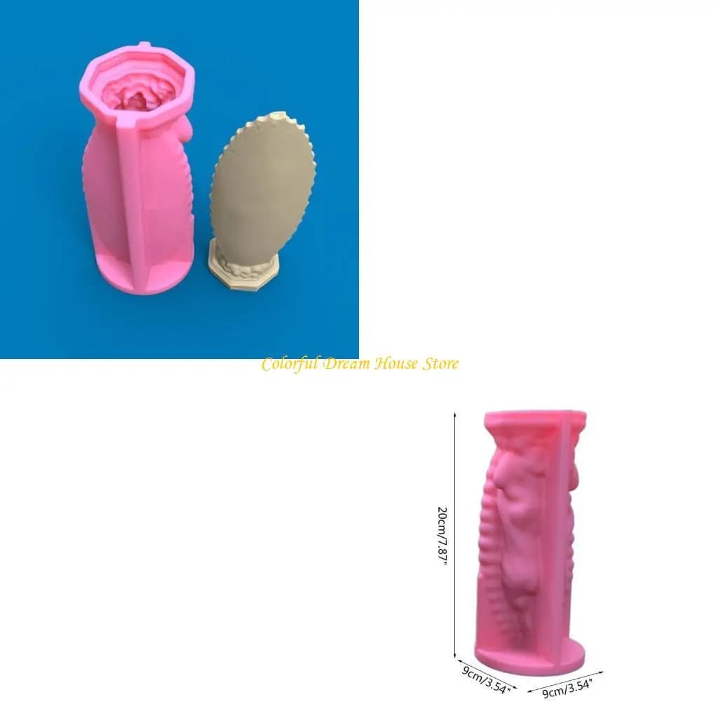 Stampo in silicone per Vergine Maria che produce Dea Scultura Candela Cancile Resina Stampo fai da te Aromaterapia Candela