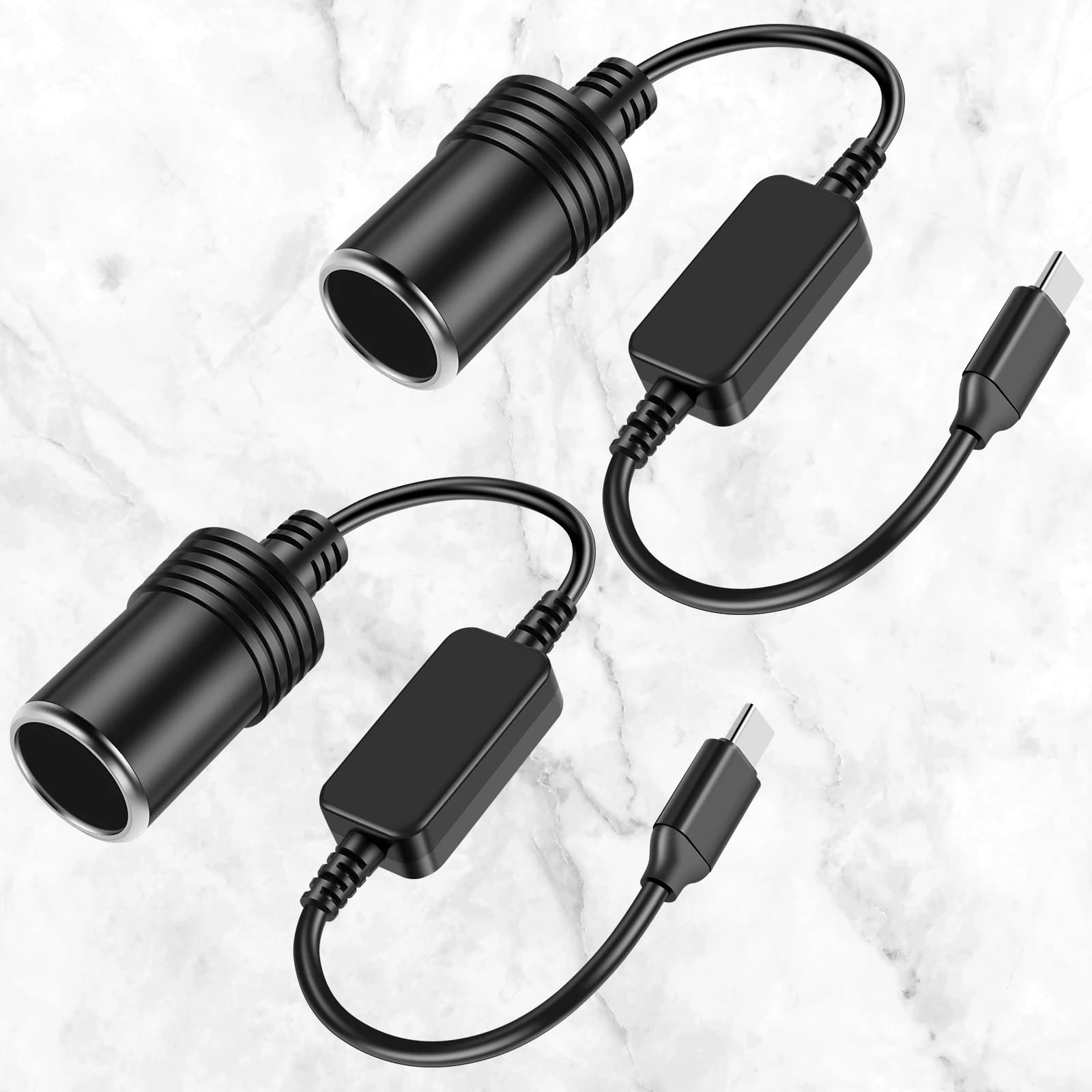 4/2Pcs presa accendisigari per auto USB C Type-C a 12V maschio a femmina adattatore accendisigari cavo di alimentazione