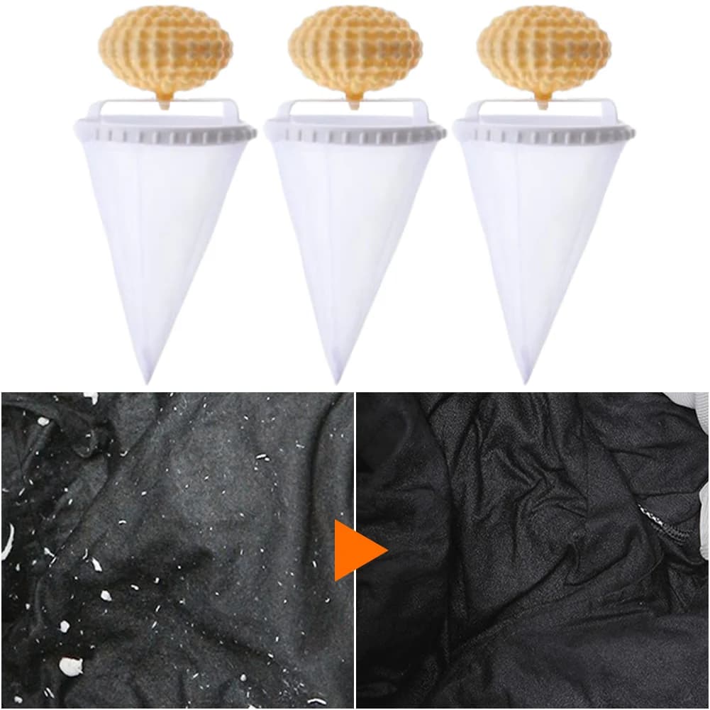 Set di 3 Sacchetti a Rete Galleggianti Riutilizzabili per la Rimozione dei Capelli e dei Pelucchi, Filtro per Lavatrice