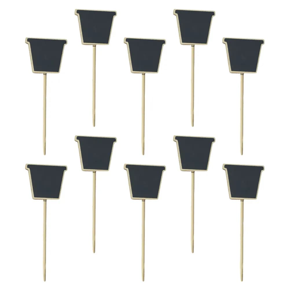 10 Pezzi Mini Lavagnette da Giardino in Legno, Segnaposto Decorativi Riutilizzabili per Piante e Vasi