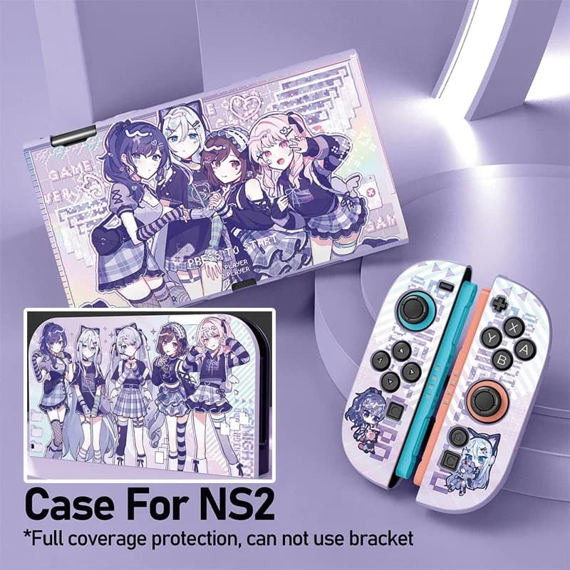 Custodia protettiva per Nintendo Switch OLED/NS Switch 2 Joy-con Custodia portatile staccabile Cartoon Anime Pattern OLED Docking Cover