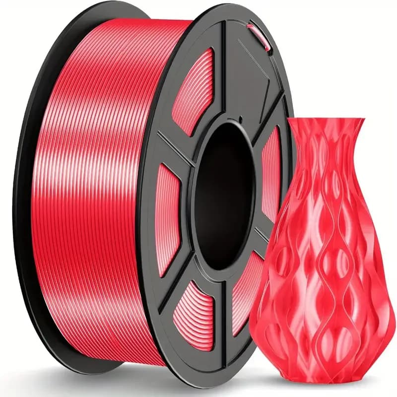 Filament PLA Silk 1.75mm Red, Metallic Effect 3D Printer Gloss, Dimensional Accuracy +/- 0.02mm, 250g