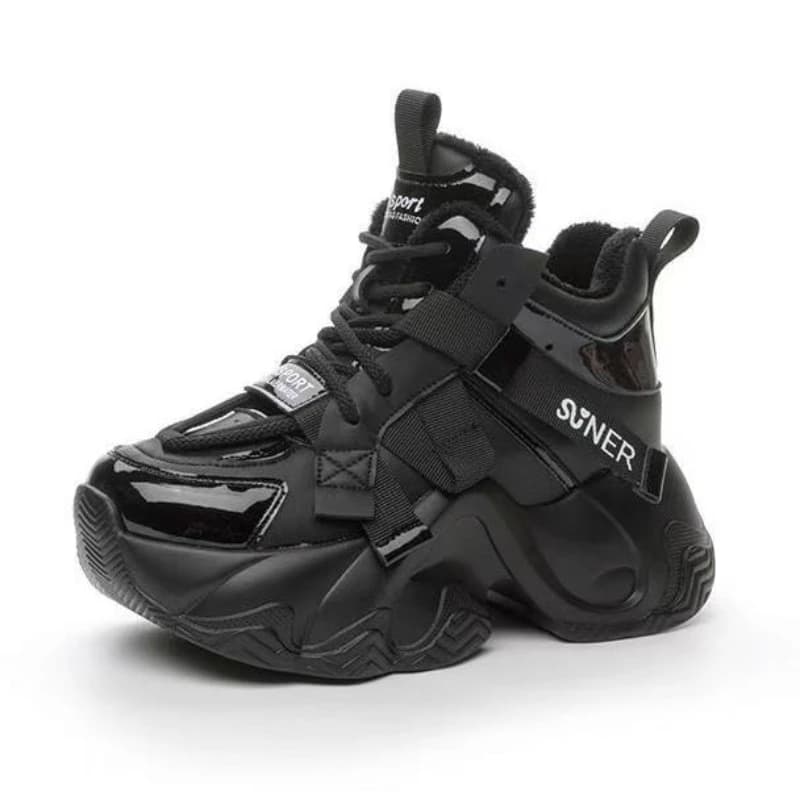 2025 Autunno Nuovo Stile Casual Versatile Alla Moda Scarpe Anziani Fondo Spesso Altezza Aumentata 8 cm Popolare Stesso Modello delle Donne