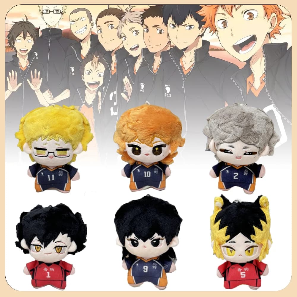 12 centimetri Kawaii Haikyuu Peluche Pallavolo Farcito Anime Bambola Hinata Shoyo Tobio Kageyama Yu Nishinoya per Gli Appassionati Regalo Di Compleanno Per Bambini
