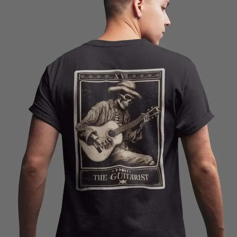 The Guitarist Tarot Card T Shirt Back Print