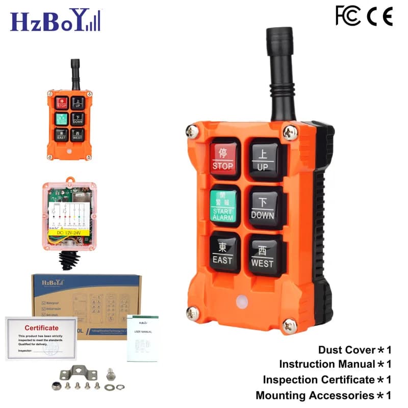 F21-4S 4 Button Key Single Speed DC 12V-24V Hoist Wireless Industrial Remote Control Ip67 Waterproof Overhead Crane Truck