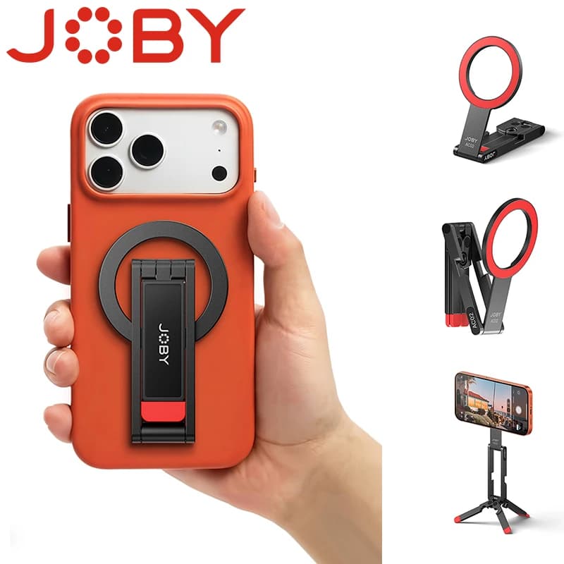 JOBY AC02 NanoPod Treppiede Magnetico a Doppia Faccia per Selfie, per iPhone 17 16 15, Riprese Vlog Orizzontali e Verticali