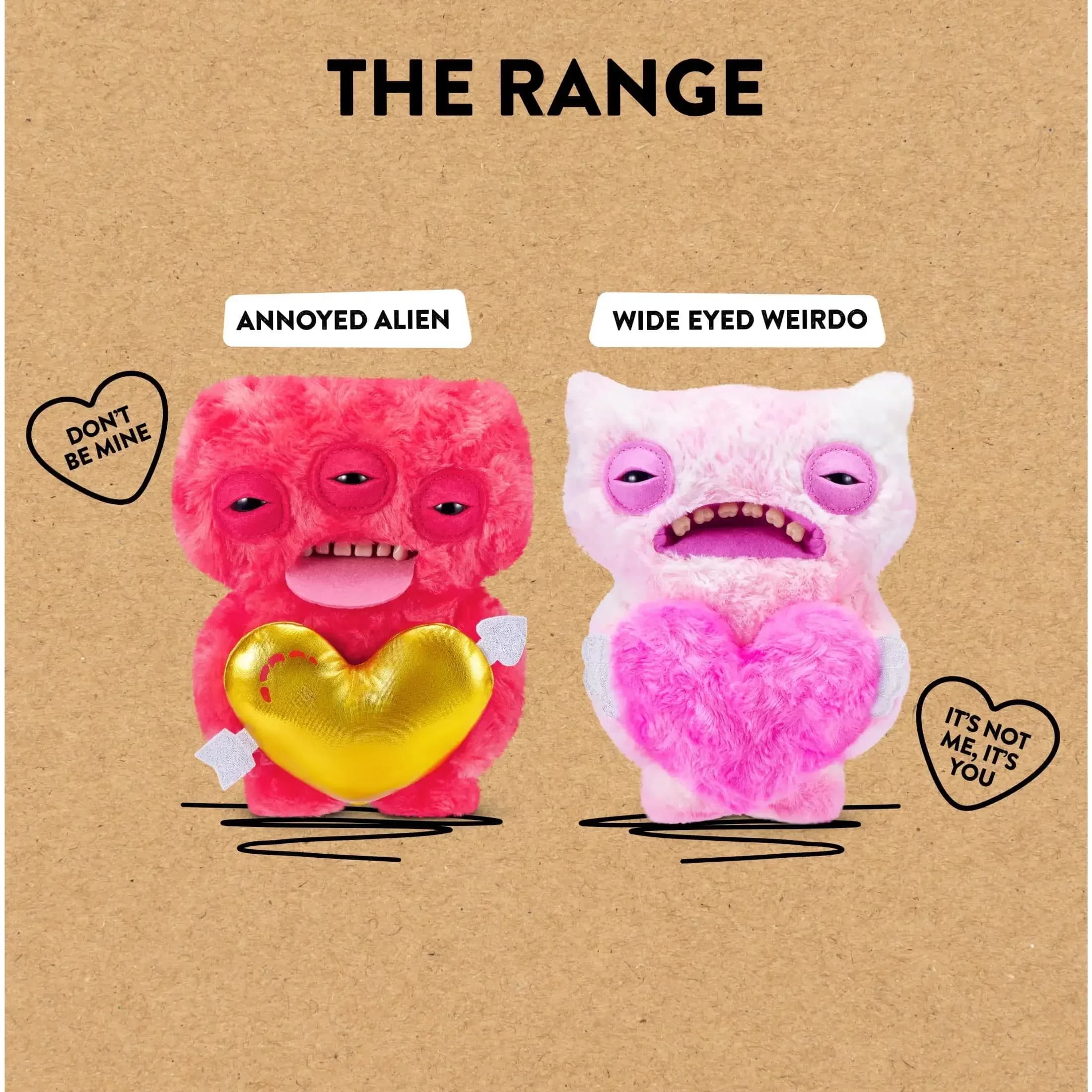 Fuggler Love Ugly Teeth Monster Wide Eyes Weirdo Doll Soft Stuffed Plush Toys Stuffed Animal Collectible Soft Plushies Love 22CM