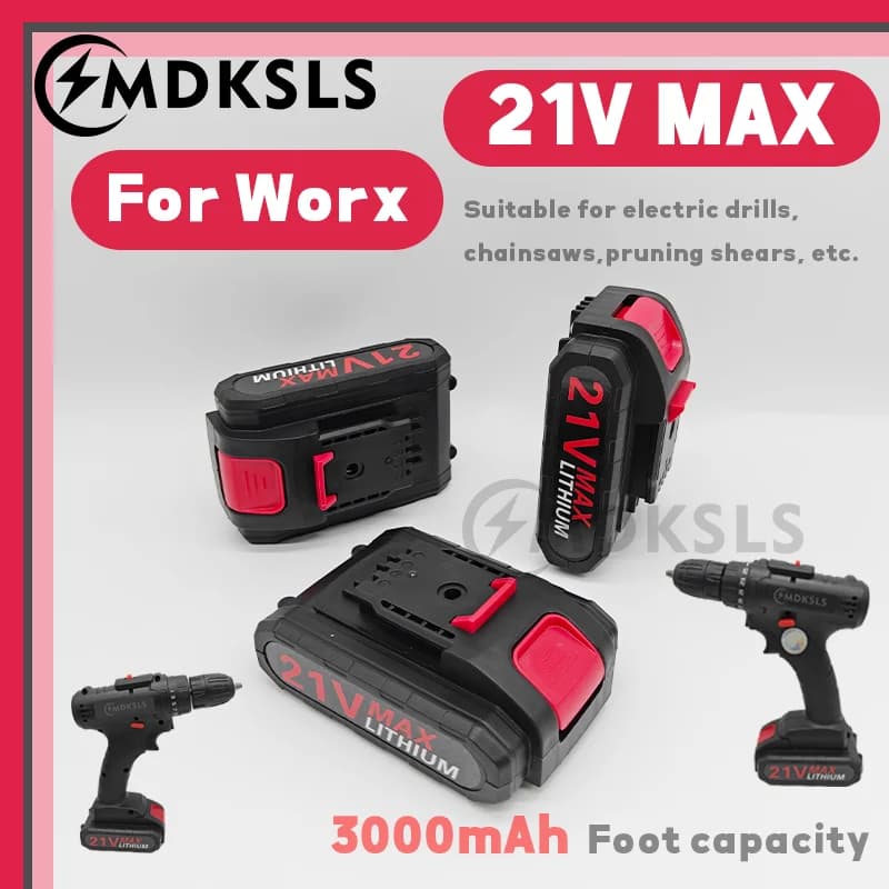 MDKSLS 2026 Nuova Batteria al Litio Ricaricabile 21V 3000mAh Adatta per Trapani Elettrici, Motoseghe, Cesoie da Potatura, ecc.