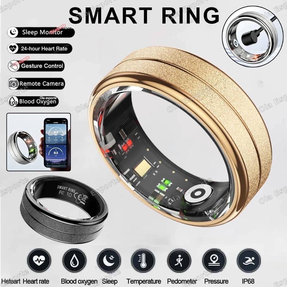 Smart Ring For Men Women AI Health Analysis Heart Rate Body Temperature Monitoring Smartring Multi Sport Mode Waterproof Rings