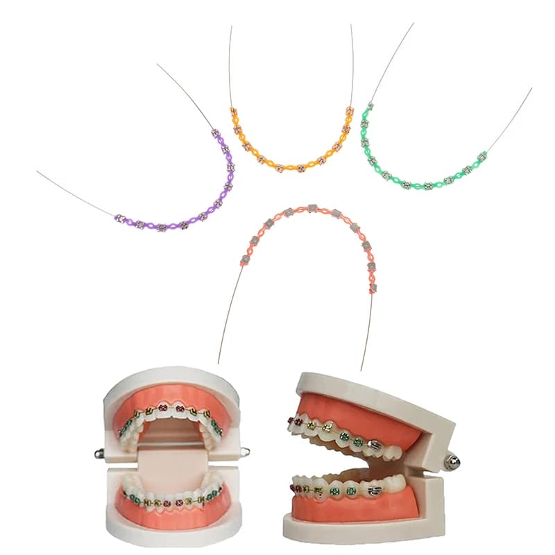 2Pc Colorful Hook Temporary Tooth Decoration With Metal Wires Metal Bracket Ligature Ties Dental Decorations