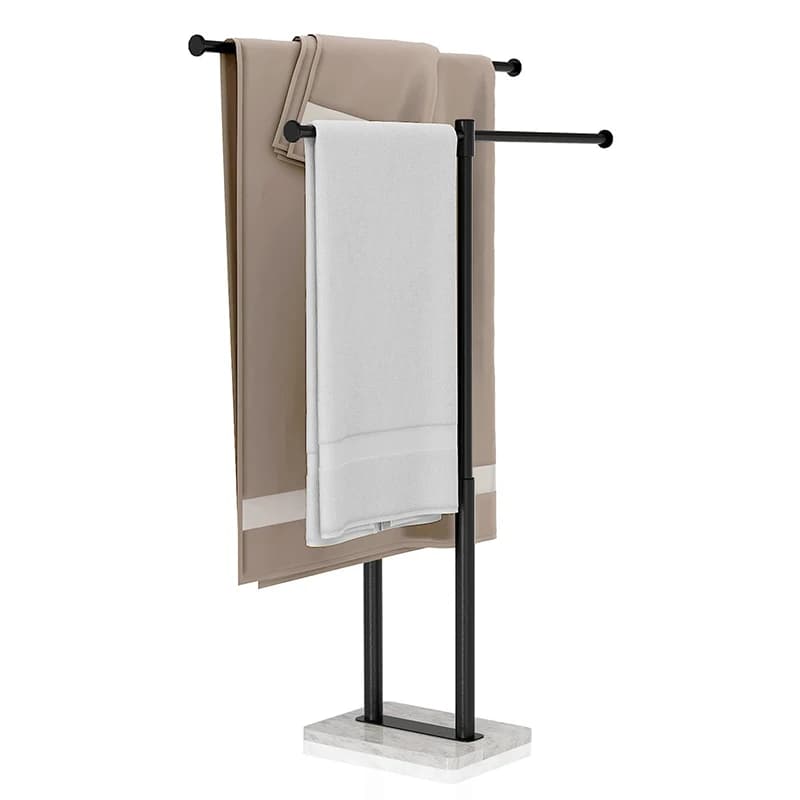 Portasciugamani da pavimento in marmo Portasciugamani da bagno di lusso Scaffale portaoggetti Organizzatore in stile elegante Barra sospesa per bagno