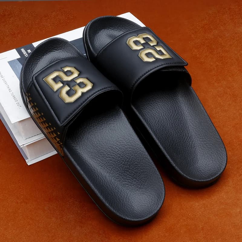 Men's Geometric Print Slide Sandals, Adjustable Velcro Strap, Light Soft Sole Street Casual Outdoor Slippers