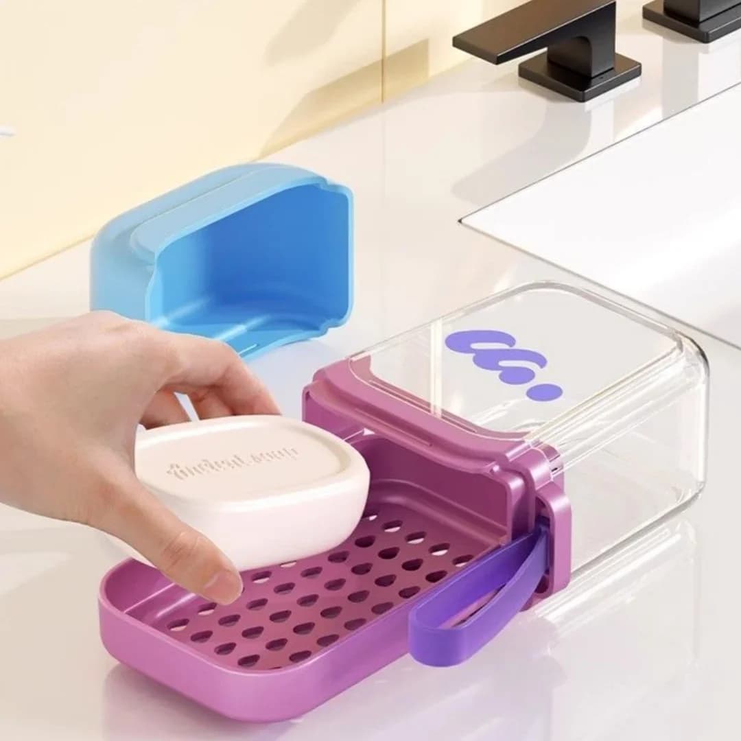 Portable Soap Box, Waterproof for Travel and Business Trips, Sealed with Lid, High Aesthetic Value, Compact Soap Box
