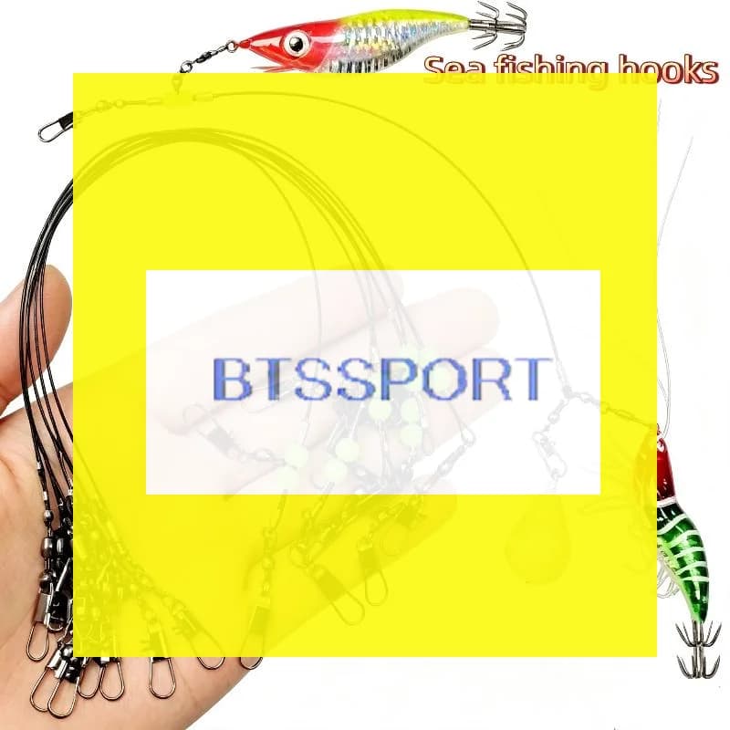 3/6/9pcs/lot 20cm Squid Fishing Leader Rig With Luminous Beads Swivel Snap Connector For Octopus Cuttlefish Sea Saltwater Tackl