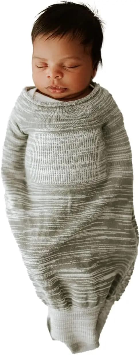 Baby Sleep Sack, Easy-to-Use Swaddle, Helps Babies Sleep Longer, 0-3 Months, 12-18 lbs, Grey, Made in USA