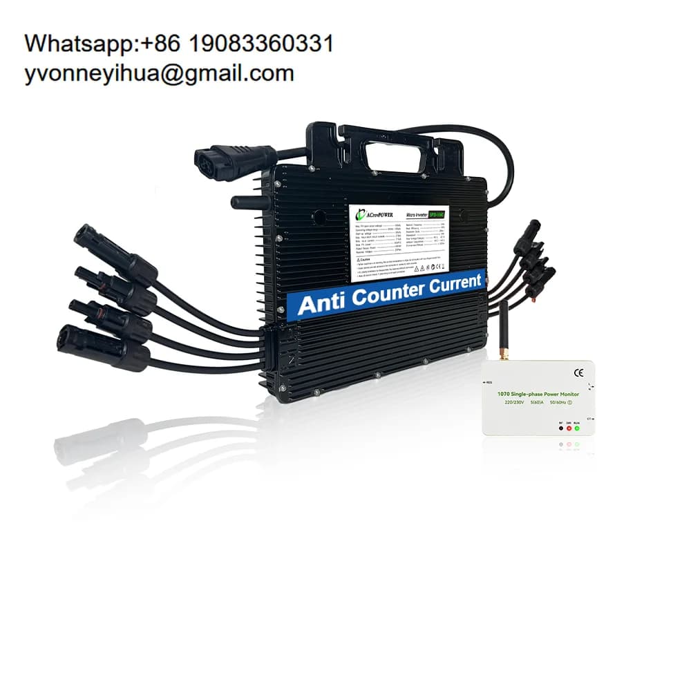 Micro Inverter Solare Intelligente Anti Corrente Controcorrente 2000W, Micro Inverter per Pannelli Solari 2kW, Micro Omvormer Adatto per Case con Balcone