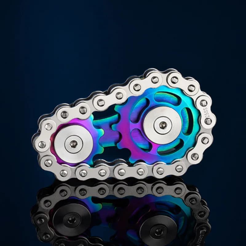 Catena per ingranaggi Fidget Spinner Punta delle dita Giroscopio Giocattolo antistress Simulato Catena per ingranaggi per bicicletta Trasmissione Giocattolo per massaggio con esercizi per le dita
