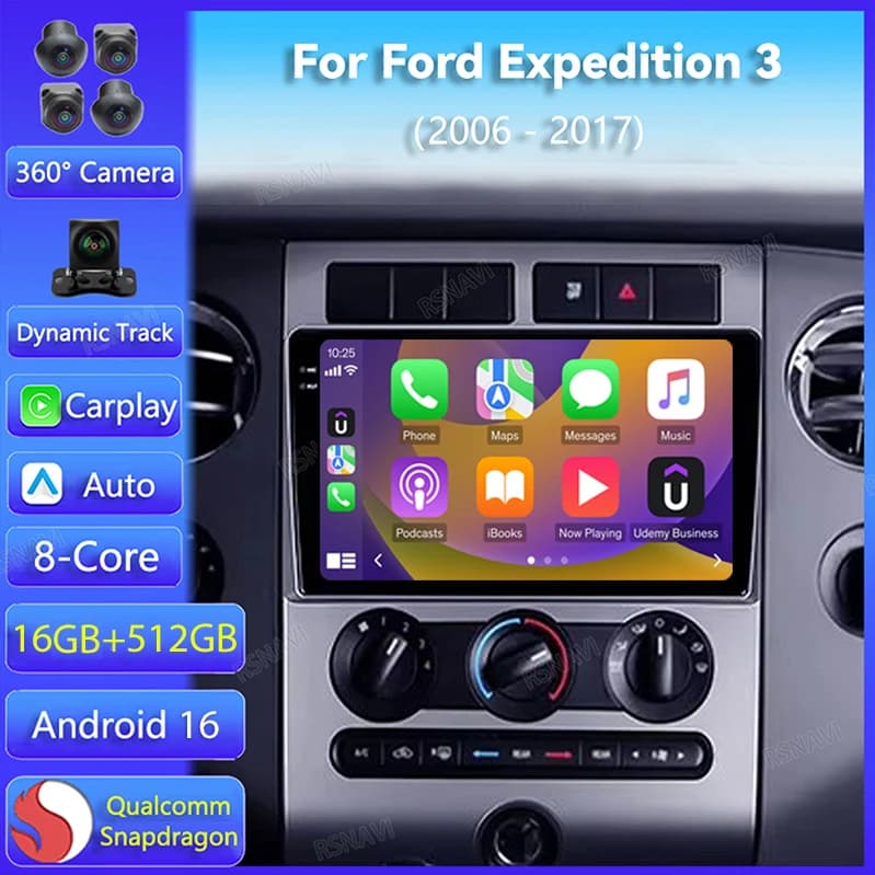 Android 16 Carplay Auto For Ford Expedition 3 U3242 U3542 U324 U354 2006 - 2017 Car Radio GPS Navigation Stereo DSP Video Player