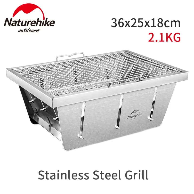 Naturehike Stainless Steel Portable Coal Grill Barbeque Stove Firepit Wood Heater Tableware IGT