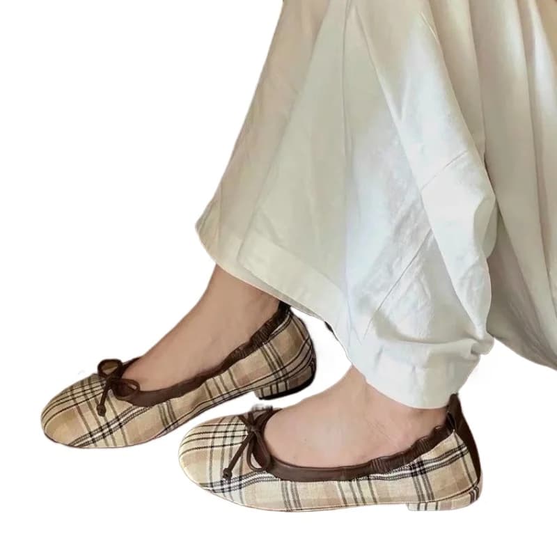 2026 Spring Fashion Designer Shoes Women Leather Bowknot Flats Single Round Toe Light Loafers Ballet Zapados Mujer Size 34-42