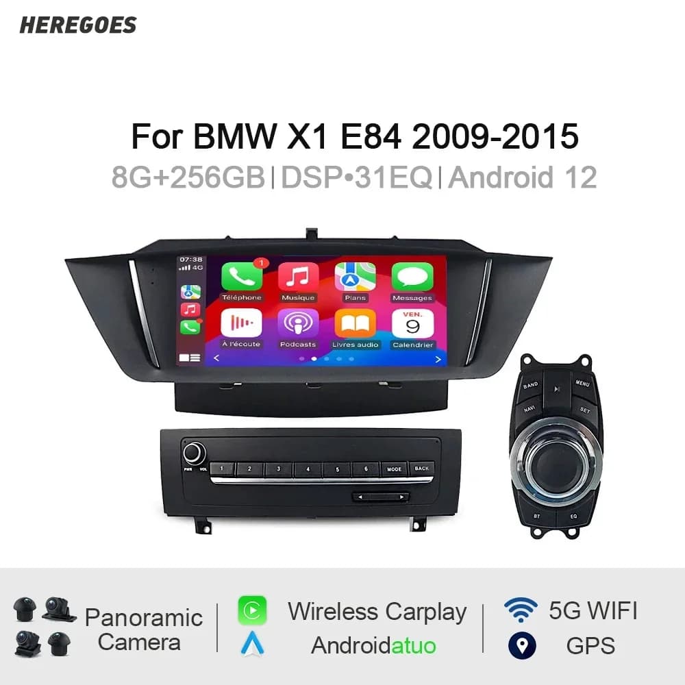 Lettore multimediale per auto Android 12.0 per BMW X1 E84 2009-2015 Wireless CarPlay autoradio navigazione GPS 8 + 256GB Bluetooth Wifi