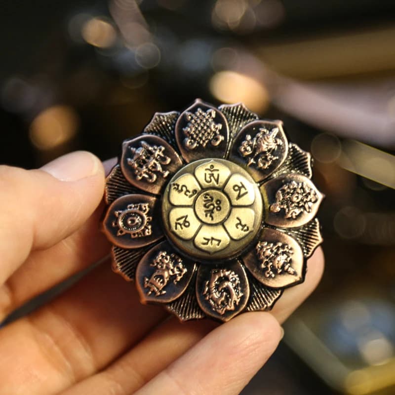 Fidget Spinner in Metallo Premium Zen Buddha, Giocattolo Sensoriale EDC per Adulti, Antistress per ADHD, Ansia e Stress, Ornamento da Scrivania, Regalo