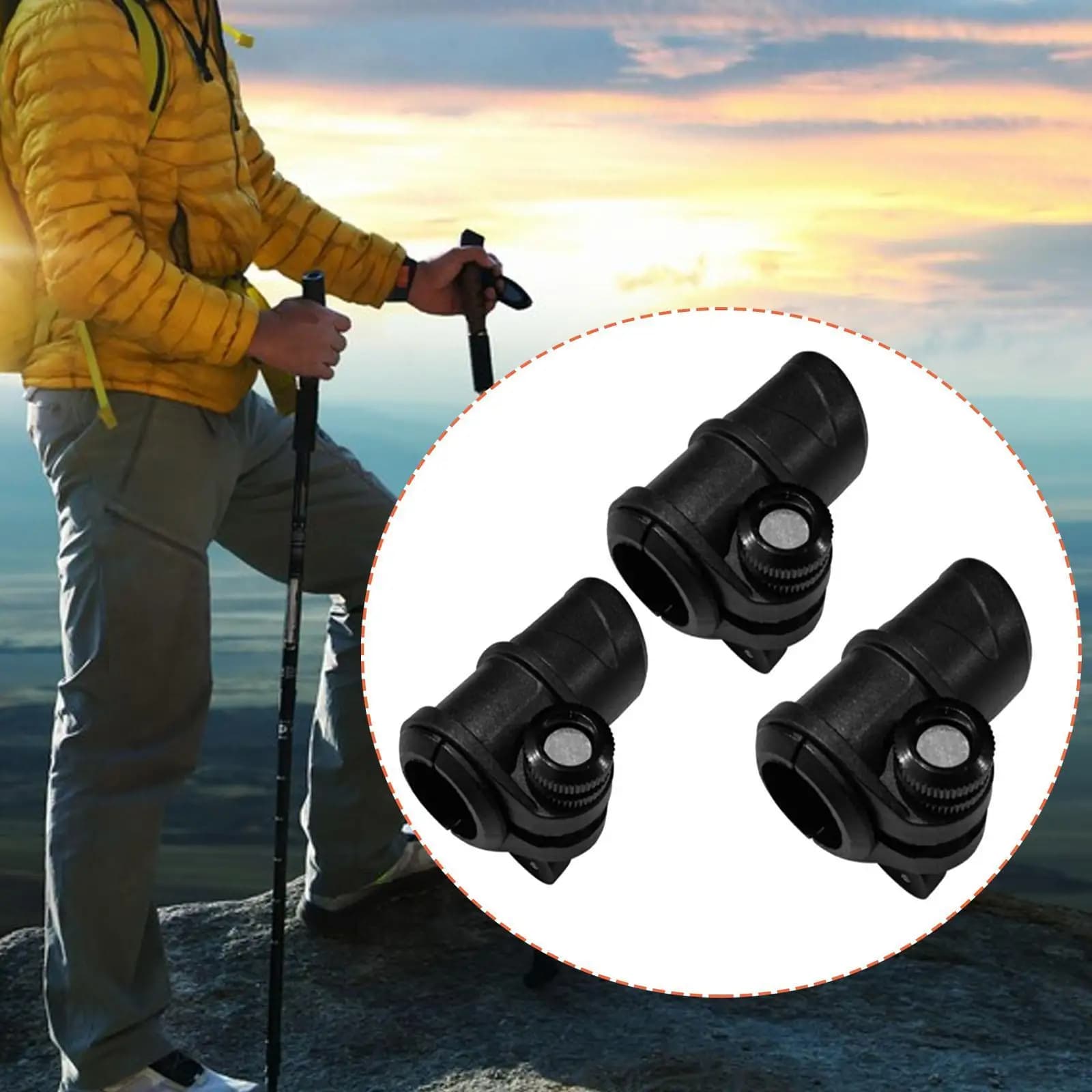 Outdoor wear-resistant PVC clamp for hiking sticks, for repair of hiking sticks, climbing and outdoor walking