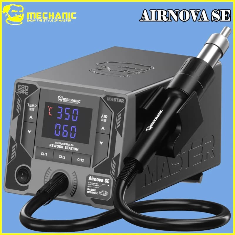 Pistola Termica MECHANIC 1000W ad Alta Potenza con Controllo Intelligente della Temperatura AirNova SE per Riparazione di Telefoni Cellulari, BGA, IC, PCB