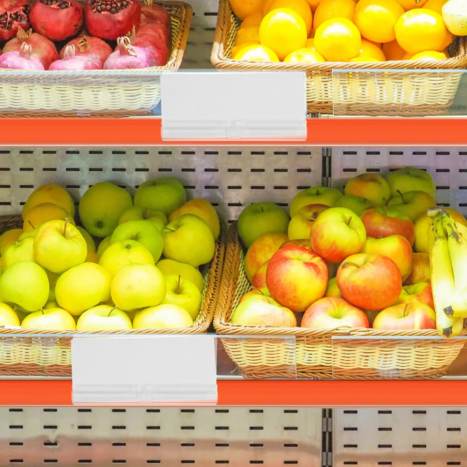 50 Set di Portaetichette in Plastica Trasparente con Clip a Gancio per Scaffali, Cartellini Prezzi per Negozi al Dettaglio e Contenitori